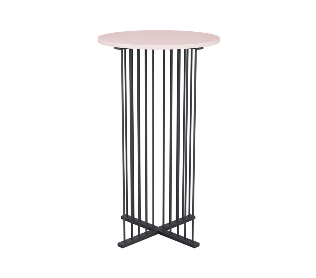 Bar Table Pastel Dusty Pink Top / Black Legs M Event Hire